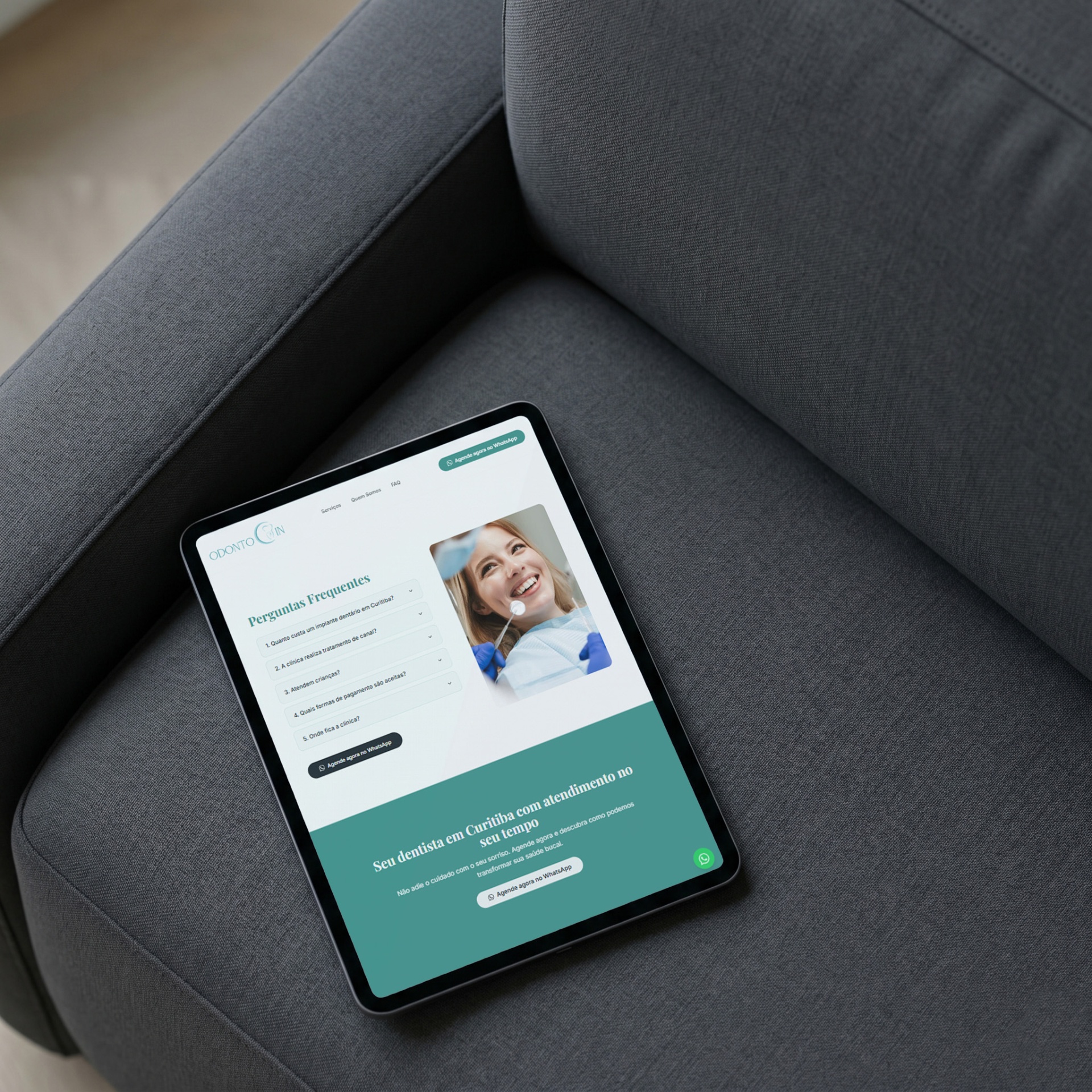 Site Odontocin em iPad