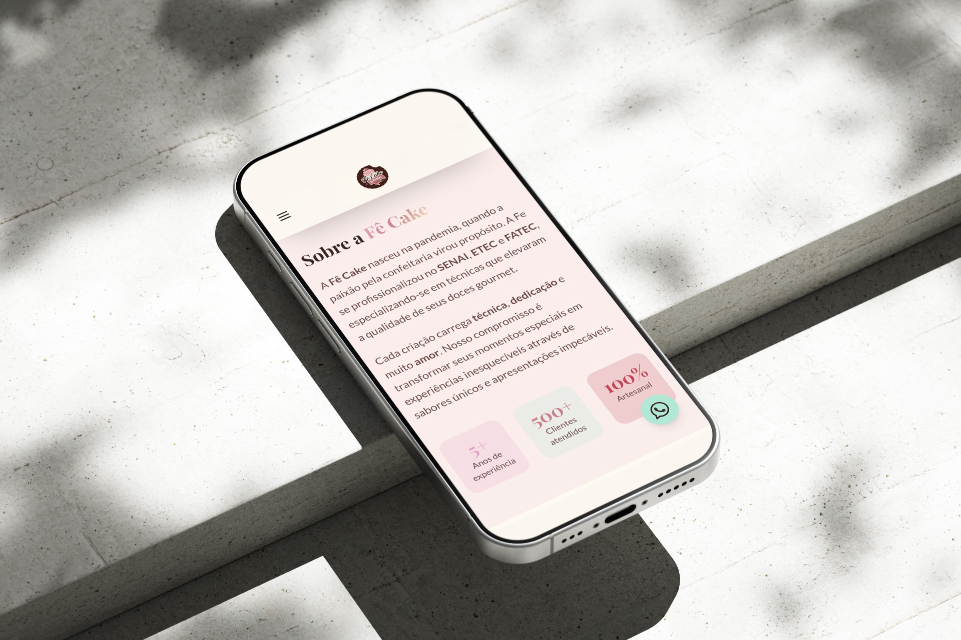 Site Fe Cake no iPhone