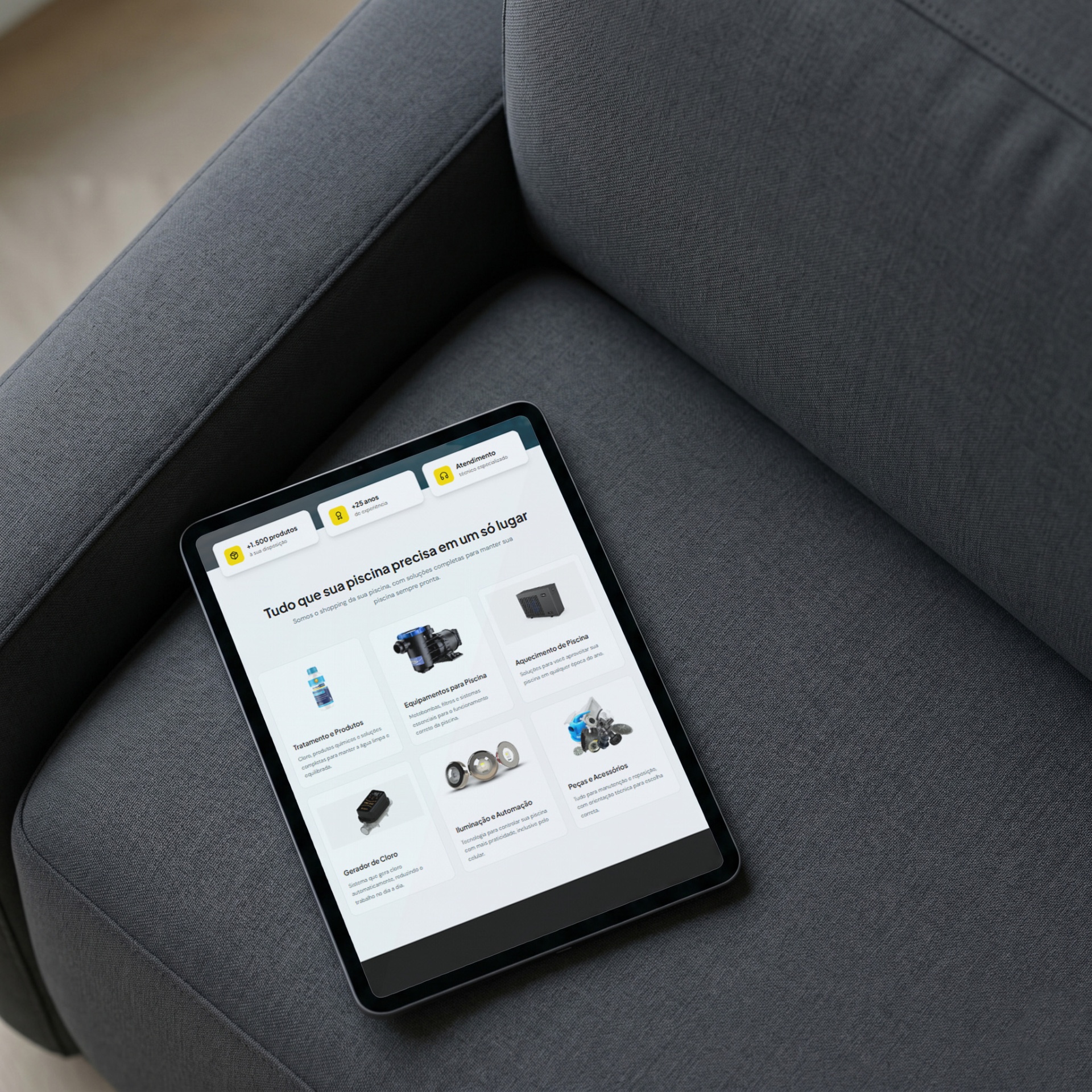 Site Limpa Mais Piscinas em iPad
