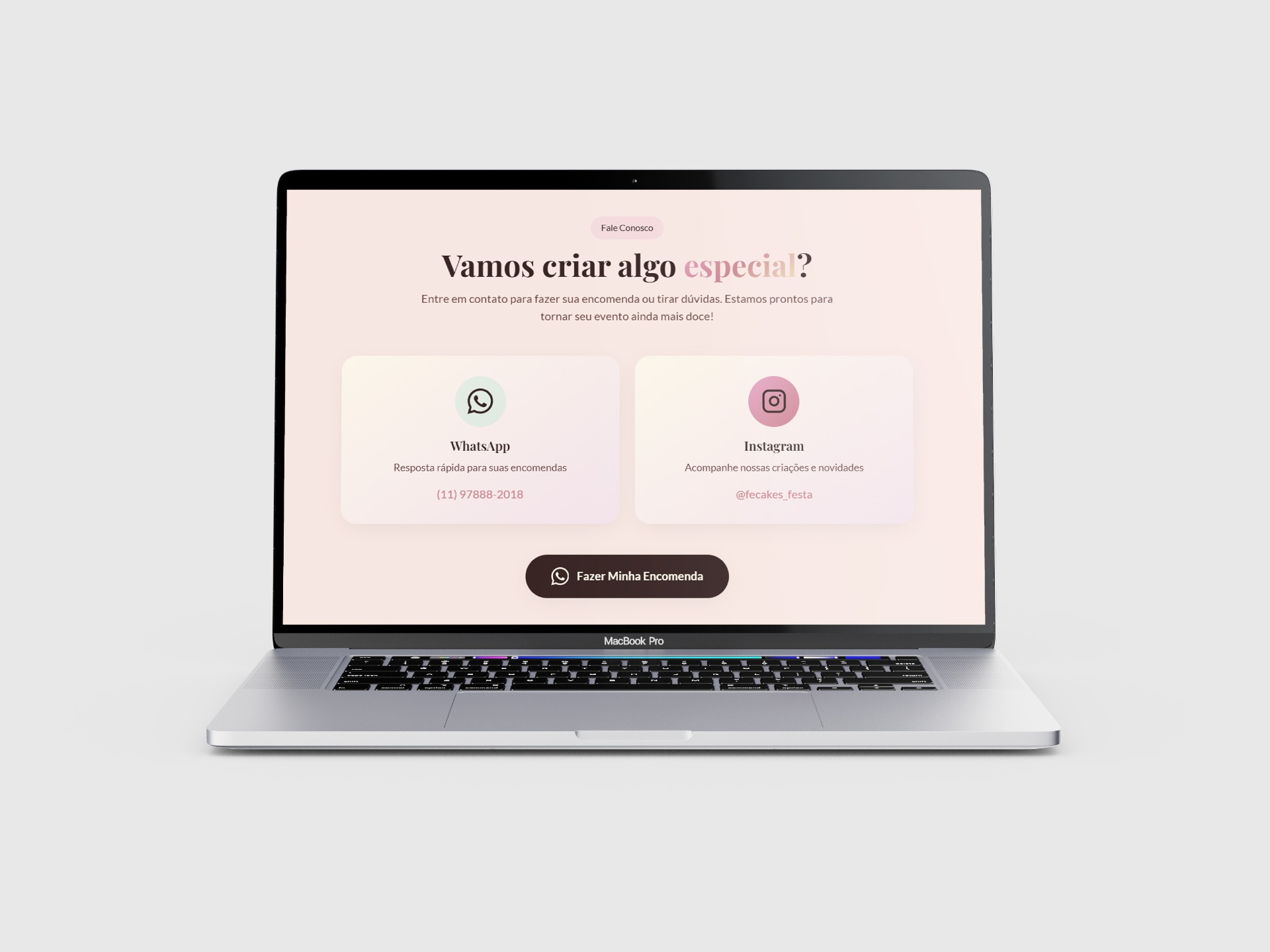 Site Fe Cake no MacBook Pro